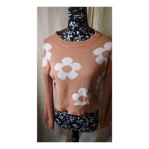 Freshman 1996 Cropped Floral Sweater, Size S